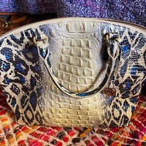 Large duxbury satchel jaguar ombre genuine leather- brahmin